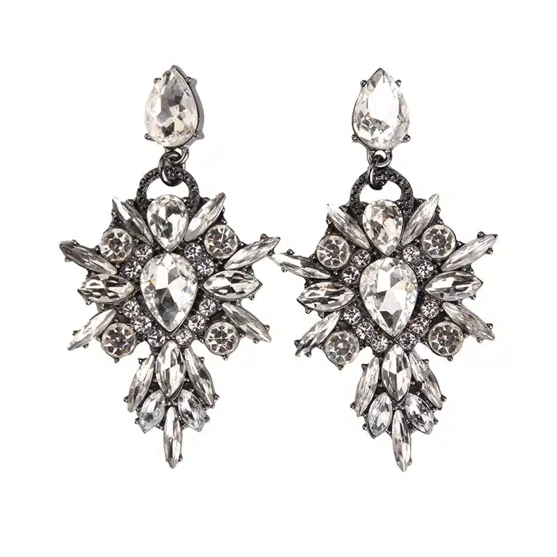 Best lady New Colorful Flower Big Brand Design Luxury Starburst Pendant Crystal Stud Earrings Gem Statement Earrings Jewelry 17