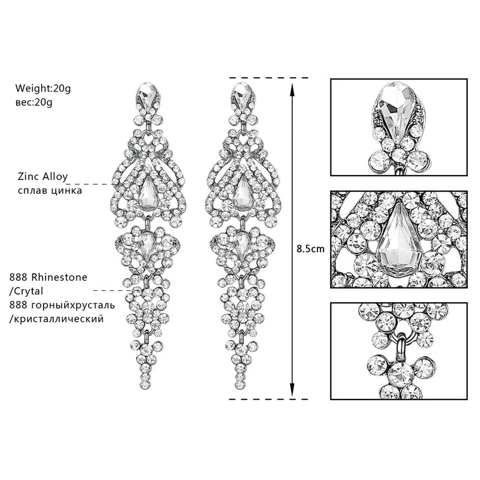 Minmin Silver Color Crystal Long Earrings for Women Elegant Vase Shape Wedding Bridal Drop Earrings Fashion Jewelry 2017 EH291 21