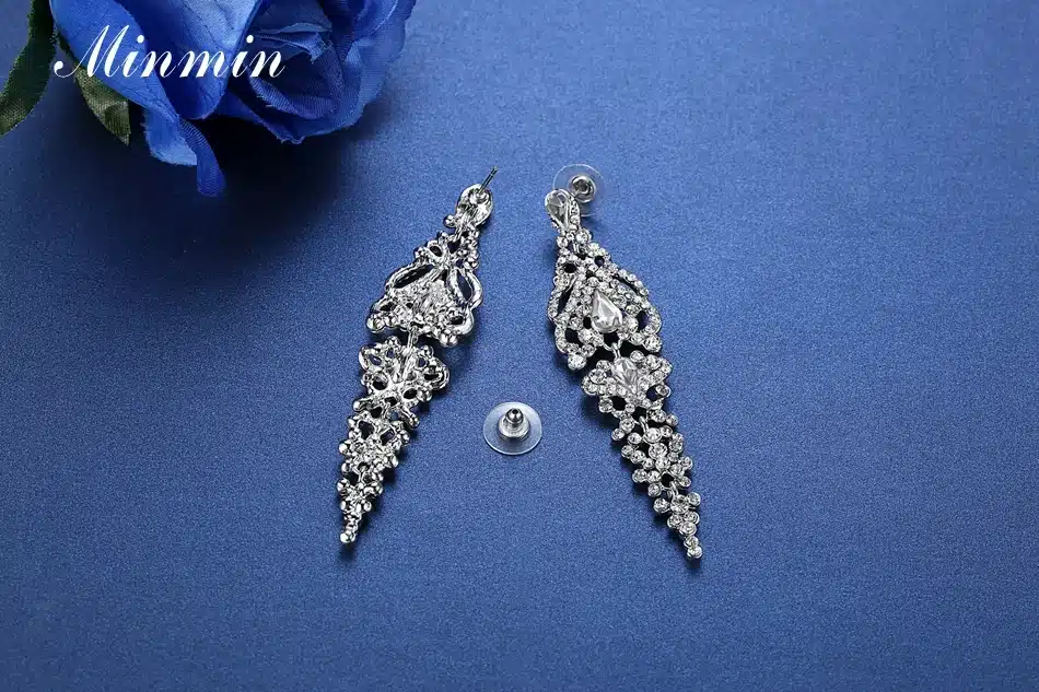 Minmin Silver Color Crystal Long Earrings for Women Elegant Vase Shape Wedding Bridal Drop Earrings Fashion Jewelry 2017 EH291 23