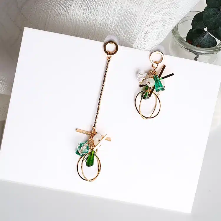 2017 All Match Style Asymmetry Women Earrings Temperament Geometric Rhinestone Pendientes Mujer Moda Tassel Earrings 4