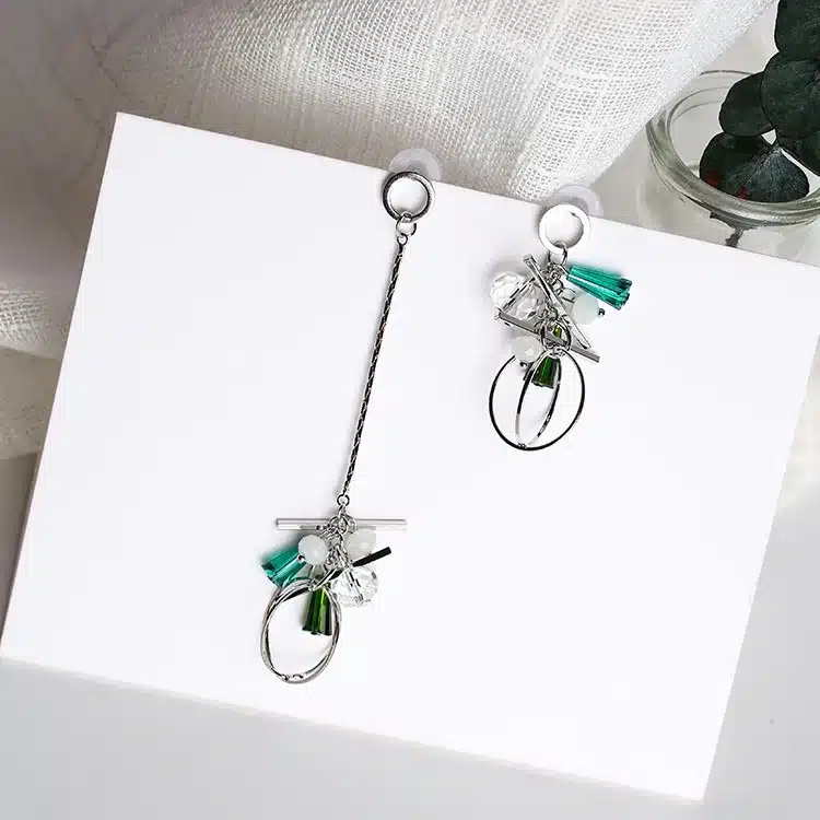 2017 All Match Style Asymmetry Women Earrings Temperament Geometric Rhinestone Pendientes Mujer Moda Tassel Earrings 5