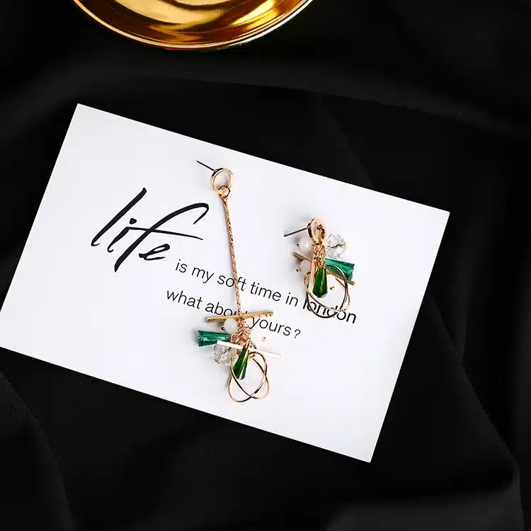 2017 All Match Style Asymmetry Women Earrings Temperament Geometric Rhinestone Pendientes Mujer Moda Tassel Earrings 6