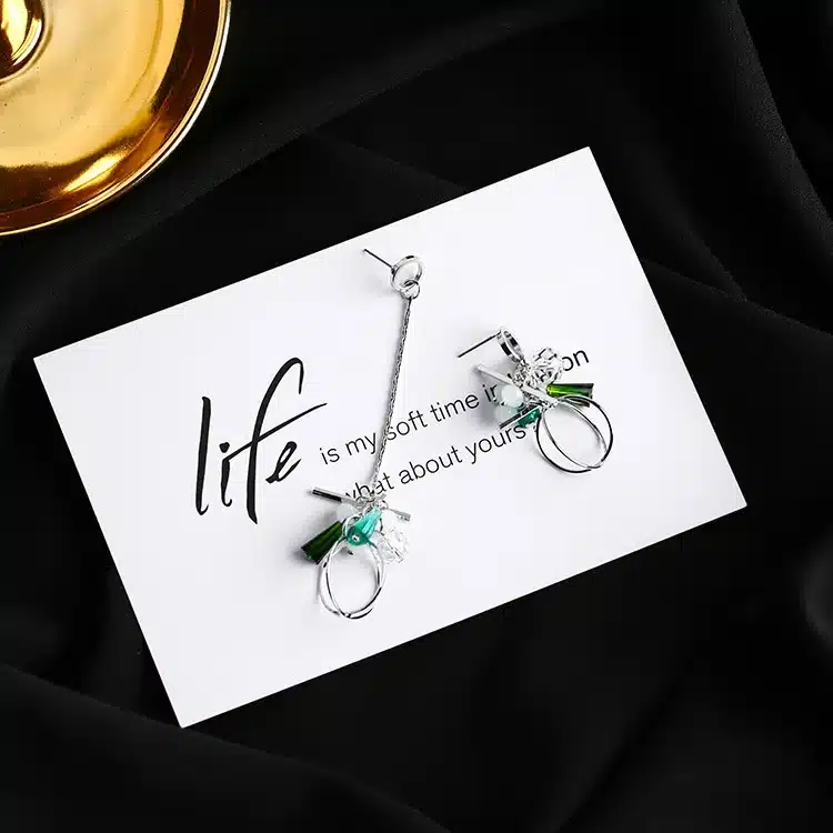 2017 All Match Style Asymmetry Women Earrings Temperament Geometric Rhinestone Pendientes Mujer Moda Tassel Earrings 7