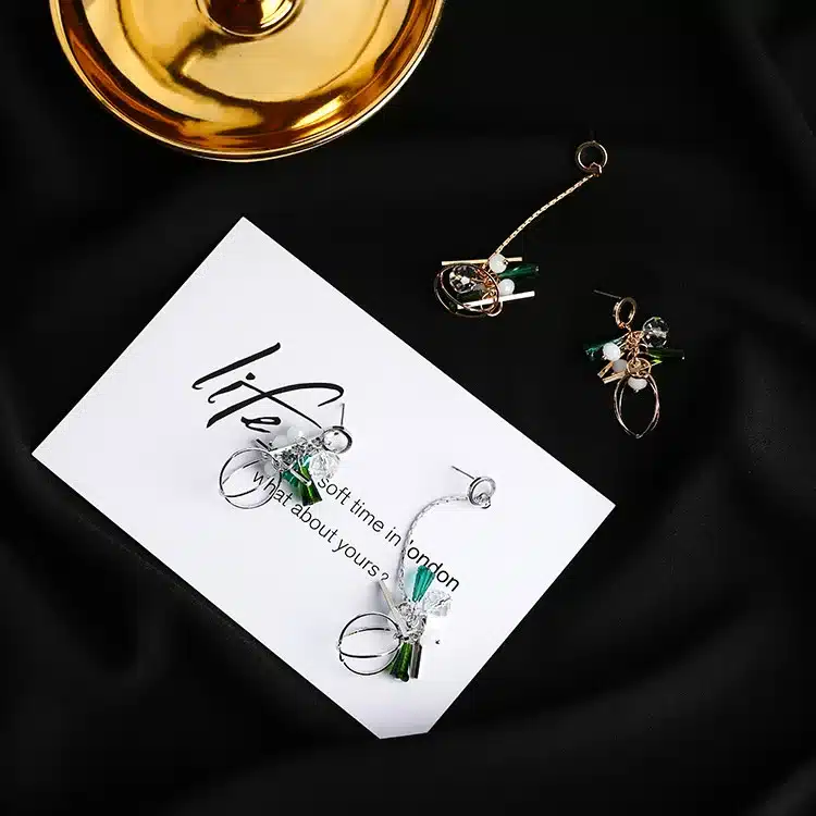 2017 All Match Style Asymmetry Women Earrings Temperament Geometric Rhinestone Pendientes Mujer Moda Tassel Earrings 8