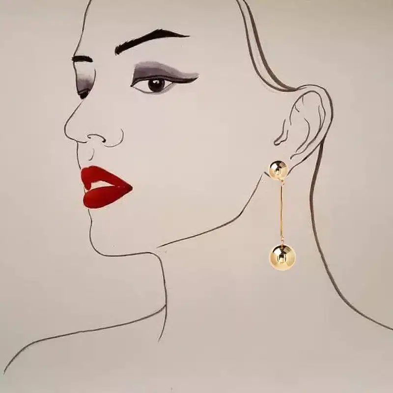2017 Punk Style Big Metal Beads Earrings Long Drop Earrings Women Party Statement Hanging Dangle Earrings JURAN Fashion Jewelry 13