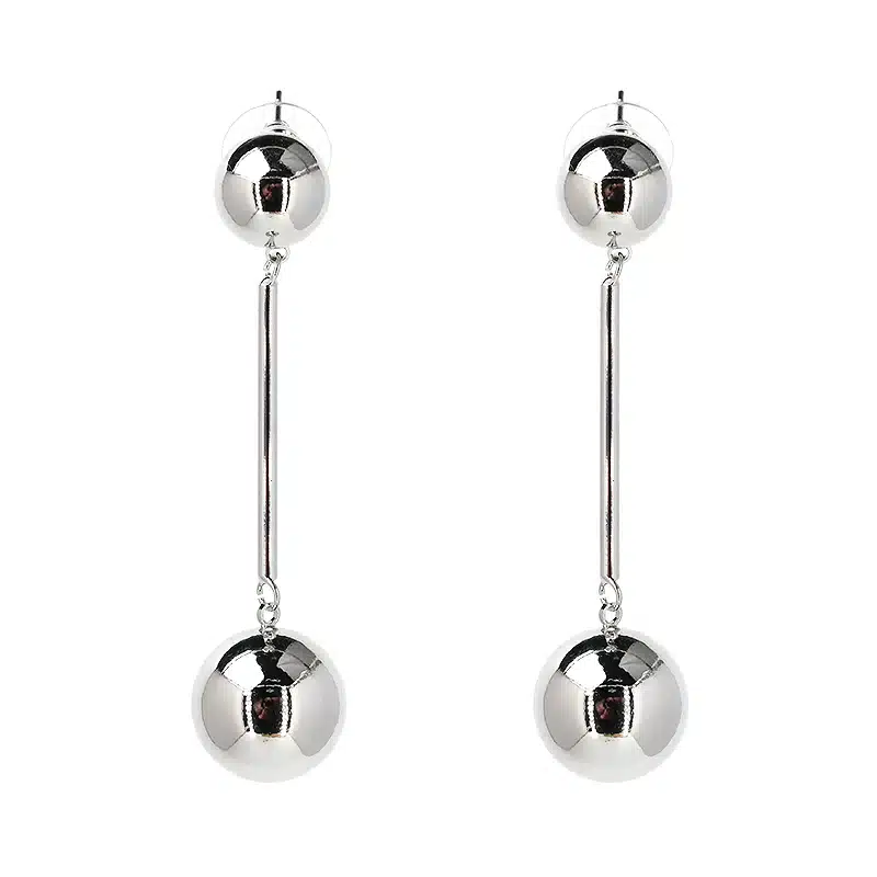 2017 Punk Style Big Metal Beads Earrings Long Drop Earrings Women Party Statement Hanging Dangle Earrings JURAN Fashion Jewelry 19