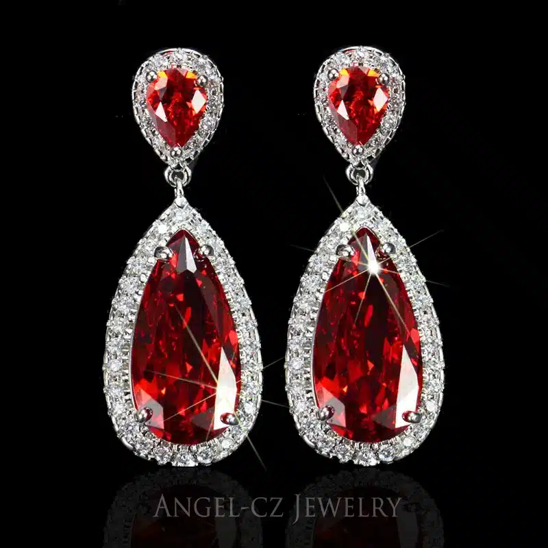 ANEGLCZ Luxury Royal Blue Stone Earring Water Drop Cubic Zirconia Bridal Long Earrings For Women Wedding Party Jewelry AE011 27