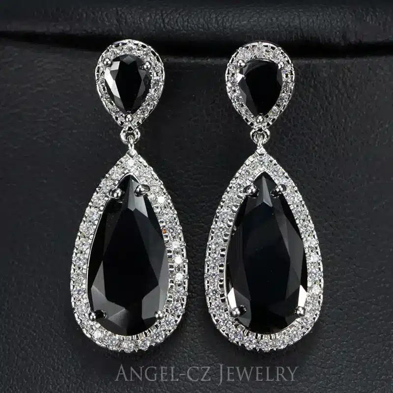 ANEGLCZ Luxury Royal Blue Stone Earring Water Drop Cubic Zirconia Bridal Long Earrings For Women Wedding Party Jewelry AE011 32