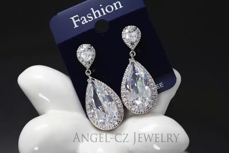 ANEGLCZ Luxury Royal Blue Stone Earring Water Drop Cubic Zirconia Bridal Long Earrings For Women Wedding Party Jewelry AE011 37