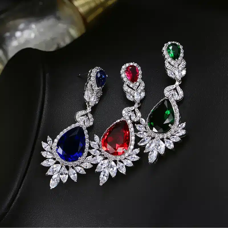 CWWZircons Elegent Evening Dinner Part Wedding Jewelry Luxury Long CZ Crystal Big Drop Dangle Earrings For Brides CZ055 28