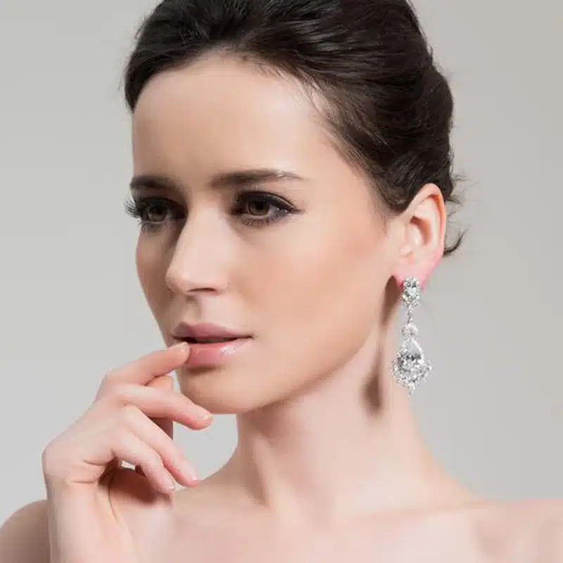 CWWZircons Elegent Evening Dinner Part Wedding Jewelry Luxury Long CZ Crystal Big Drop Dangle Earrings For Brides CZ055 30