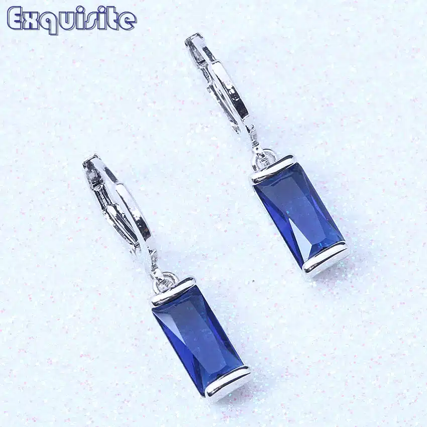 Classic Drop Dangle Earrings Green/Purple/Red Cubic Zirconia Silver Color Crystal Jewelry For Women Valentine's Day Gift L0016 4