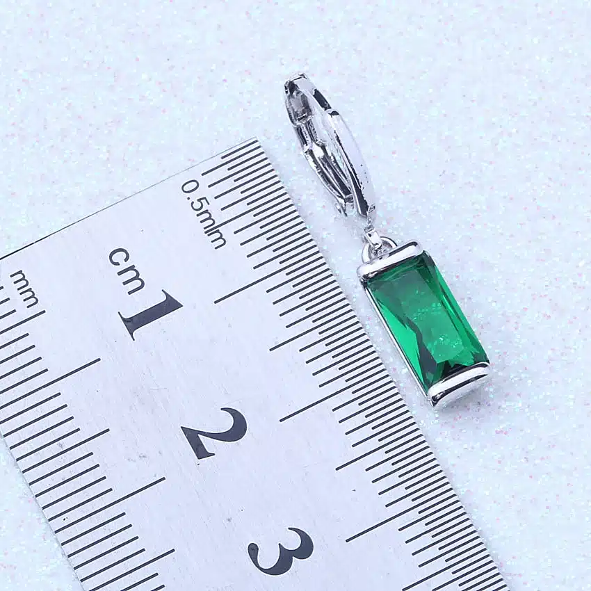 Classic Drop Dangle Earrings Green/Purple/Red Cubic Zirconia Silver Color Crystal Jewelry For Women Valentine's Day Gift L0016 10