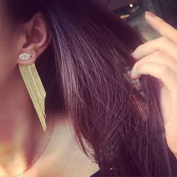 Statement tassel long earrings for women bijoux 2017 trendy fashion party jewelry wholesale gold-color cute gift 14
