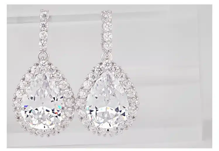 LUOTEEMI AAA Cubic Zirconia Classic Big Drop Crystal Earrings with Tiny CZ Luxury Bridal Wedding Earrings for Women Wholesale 35