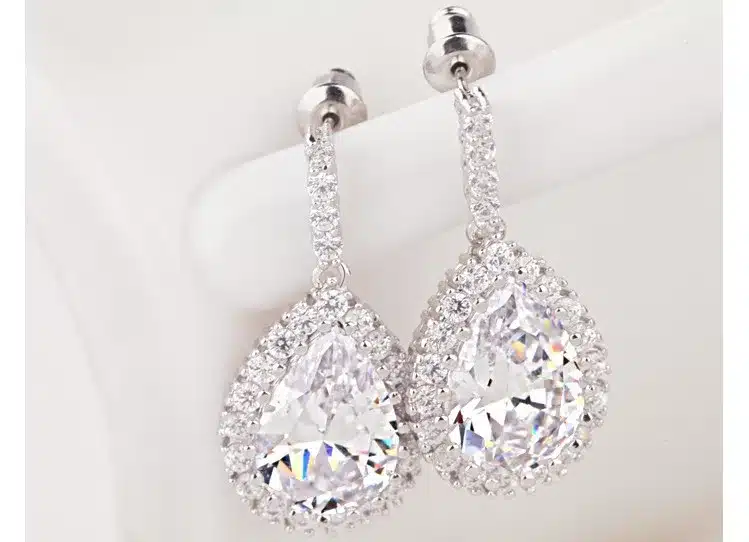 LUOTEEMI AAA Cubic Zirconia Classic Big Drop Crystal Earrings with Tiny CZ Luxury Bridal Wedding Earrings for Women Wholesale 37