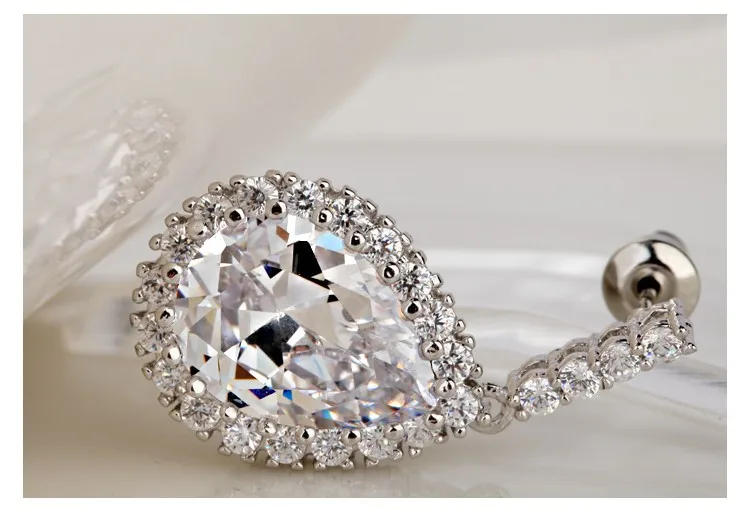 LUOTEEMI AAA Cubic Zirconia Classic Big Drop Crystal Earrings with Tiny CZ Luxury Bridal Wedding Earrings for Women Wholesale 38