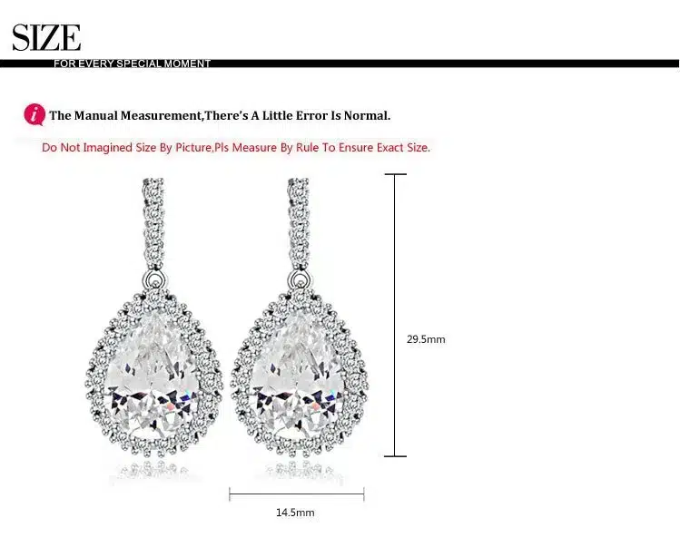 LUOTEEMI AAA Cubic Zirconia Classic Big Drop Crystal Earrings with Tiny CZ Luxury Bridal Wedding Earrings for Women Wholesale 42