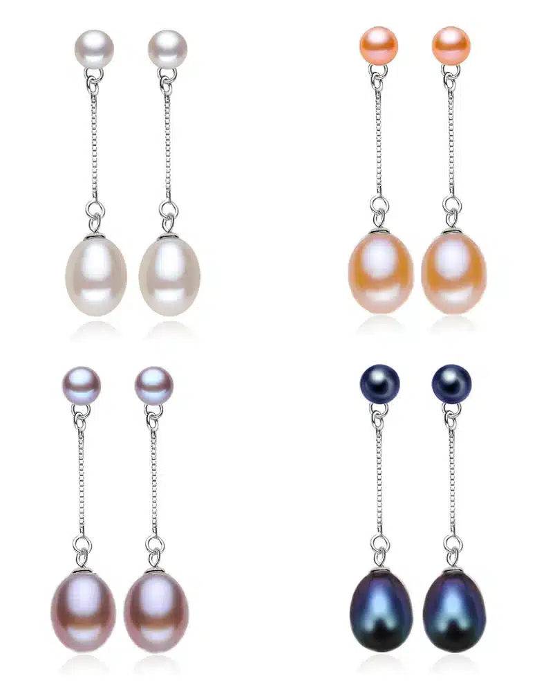 2017 new 100% genuine Natural long earrings fashion jewelry for Women 925 sterling silver pearl Jewelry double earrings gifts 17