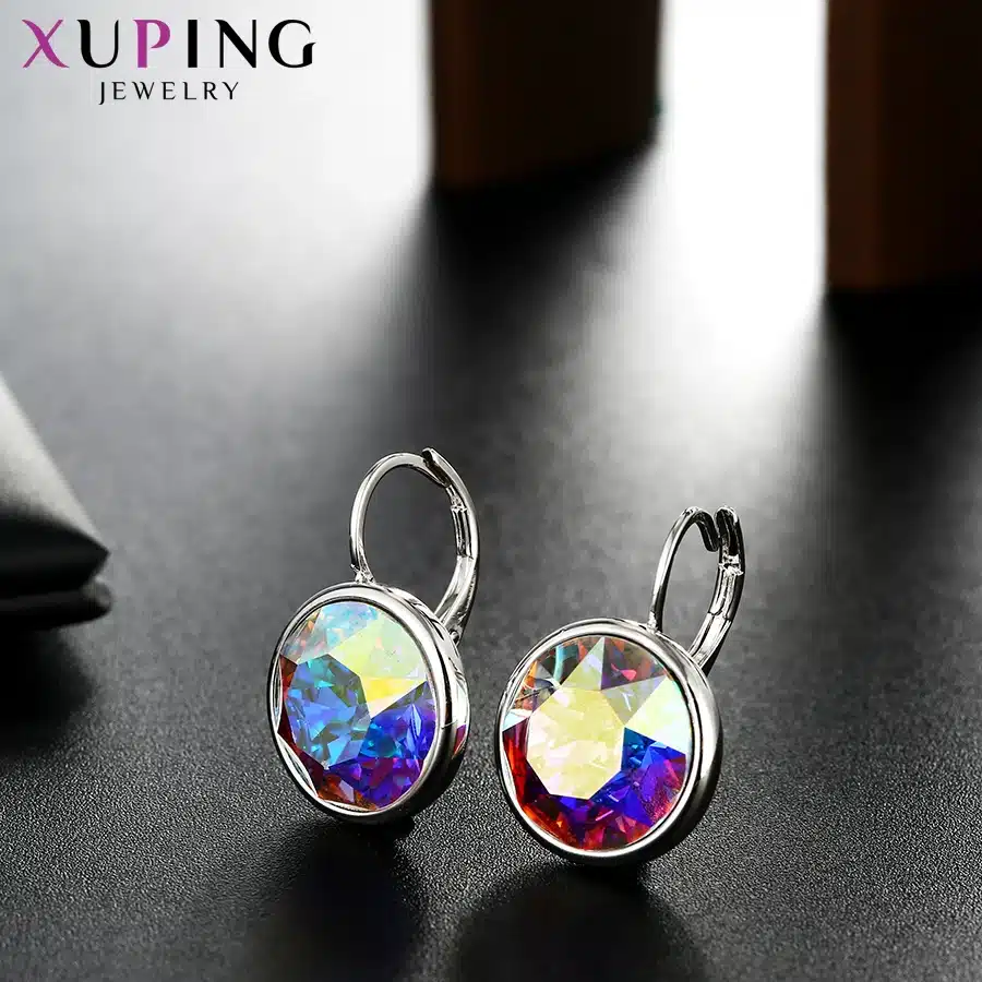 11.11 Deals Xuping Fashion Top Sale Crystals from Swarovski Colorful Earrings With Color Plated Charm for Women Gift XE2189 17