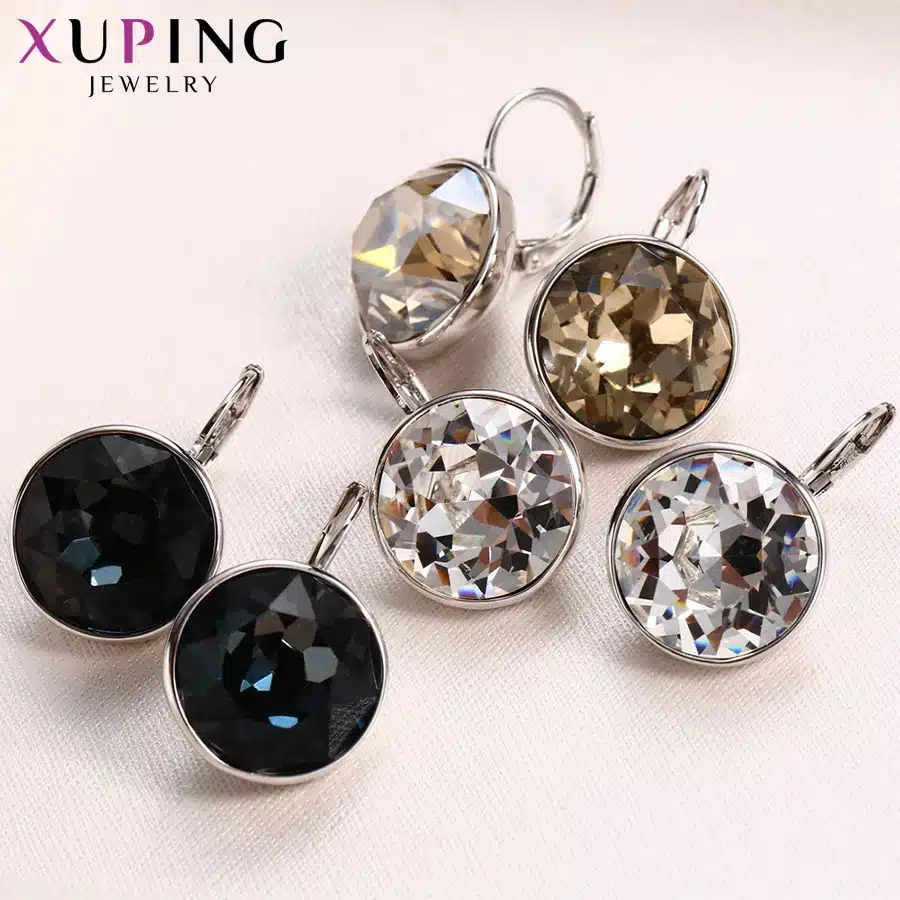 11.11 Deals Xuping Fashion Top Sale Crystals from Swarovski Colorful Earrings With Color Plated Charm for Women Gift XE2189 24