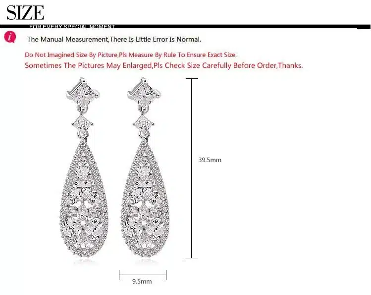 LUOTEEMI Brand Hot Selling Luxury Drop Earrings Withe Stones for Women AAA Cubic Zircon Wedding Bridal Dinner Brincos Jewelry 28
