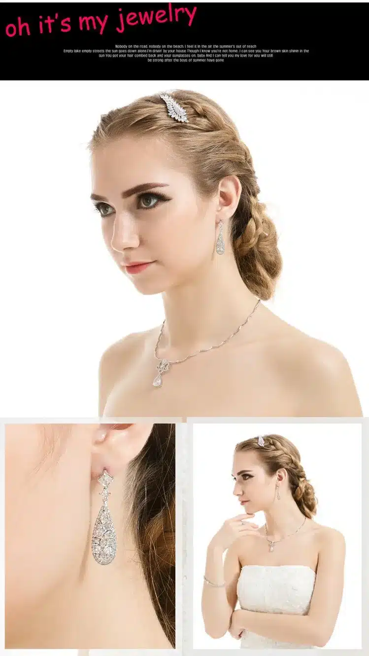 LUOTEEMI Brand Hot Selling Luxury Drop Earrings Withe Stones for Women AAA Cubic Zircon Wedding Bridal Dinner Brincos Jewelry 30