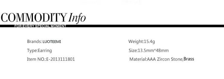 LUOTEEMI Luxury Dangles Long Earrings for Women Wedding Earrings Water Drop Zircon Party Gift White Color Wholesale 21