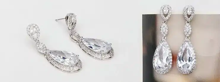 LUOTEEMI Luxury Dangles Long Earrings for Women Wedding Earrings Water Drop Zircon Party Gift White Color Wholesale 23