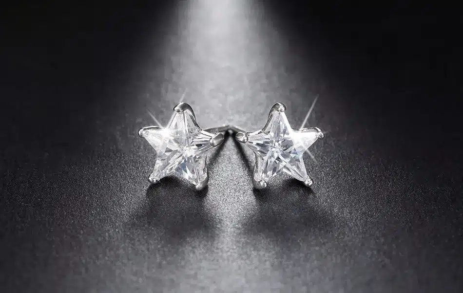 ORSA JEWELS Pure 925 Sterling Silver Earrings 0.8ct Cubic Zircon Star Stud Earring for Women Wedding Party 2017 New Jewelry SE02 27