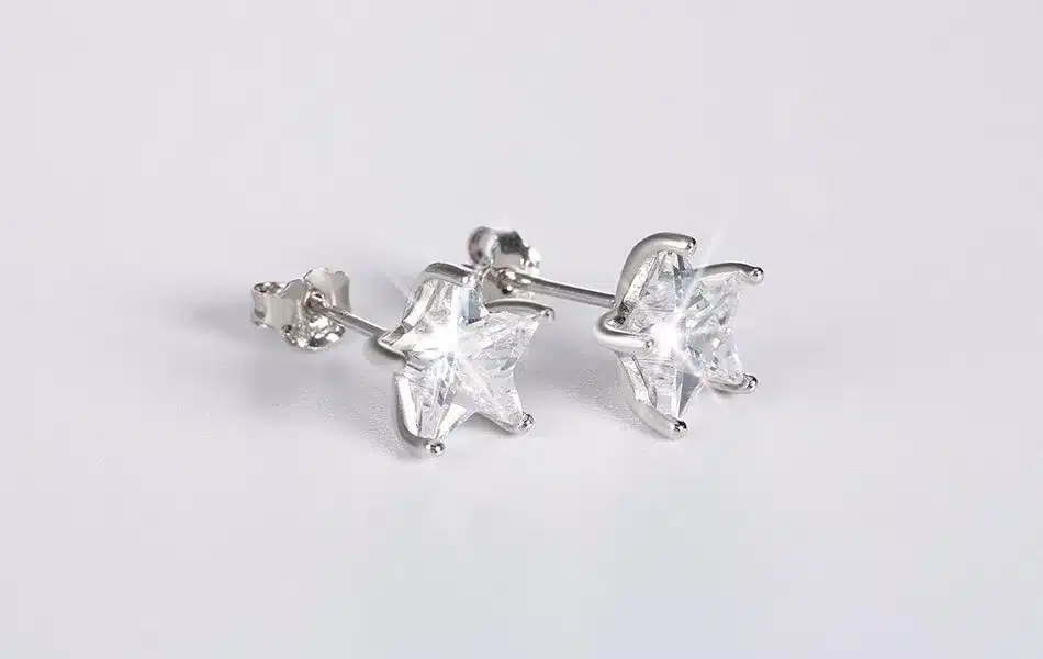 ORSA JEWELS Pure 925 Sterling Silver Earrings 0.8ct Cubic Zircon Star Stud Earring for Women Wedding Party 2017 New Jewelry SE02 30