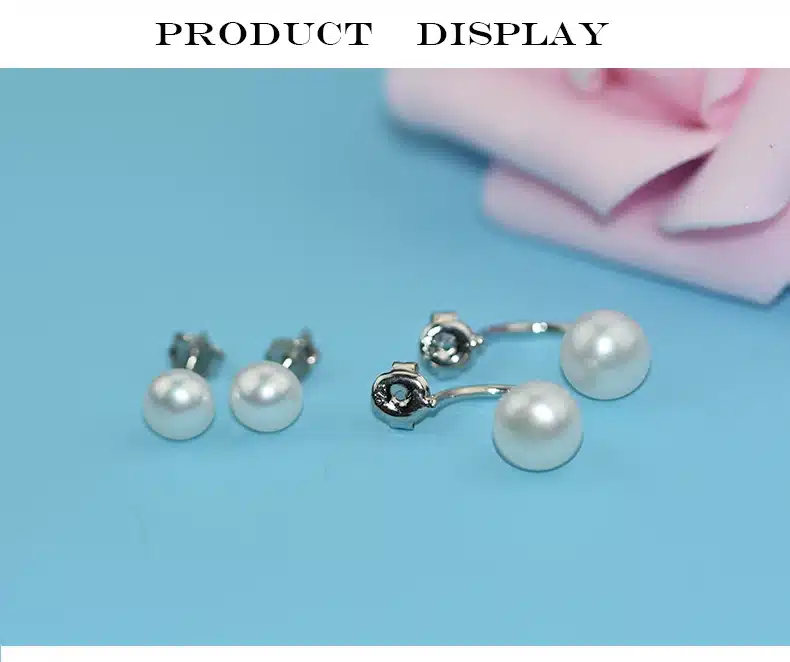YIKALAISI 2017 NEW Natural Pearl jewelry Earrings For Women 925 Sterling Silver Jewelry Oblate Double Pearl Earrings Wedding 24