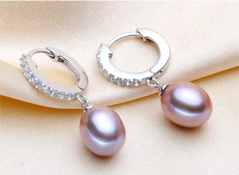 YIKALAISI 2017 925 Sterling Silver Jewelry for office women Natural Freshwater Pearl jewelry for women 8-9mm Drop Earrings 19