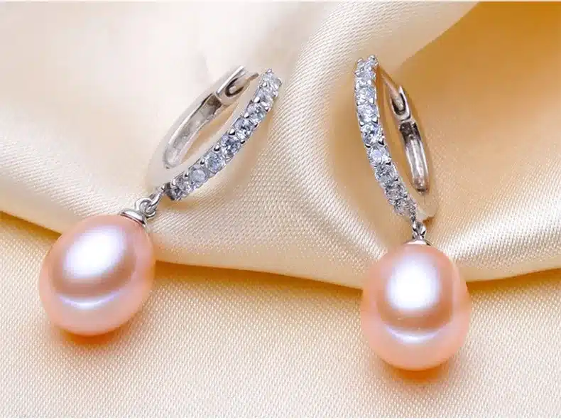 YIKALAISI 2017 925 Sterling Silver Jewelry for office women Natural Freshwater Pearl jewelry for women 8-9mm Drop Earrings 21