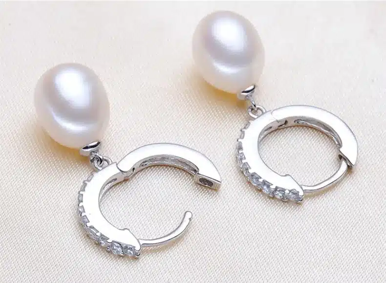 YIKALAISI 2017 925 Sterling Silver Jewelry for office women Natural Freshwater Pearl jewelry for women 8-9mm Drop Earrings 22