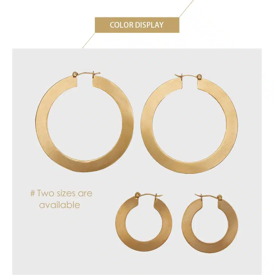 Enfashion Vintage Large Hoop Earrings Matte Gold color Earings Stainless Steel Circle Earrings For Women Jewelry oorbellen 14