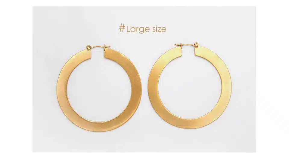 Enfashion Vintage Large Hoop Earrings Matte Gold color Earings Stainless Steel Circle Earrings For Women Jewelry oorbellen 15