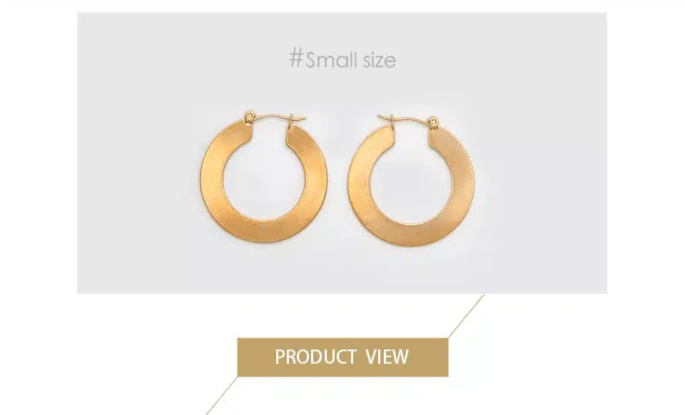 Enfashion Vintage Large Hoop Earrings Matte Gold color Earings Stainless Steel Circle Earrings For Women Jewelry oorbellen 16