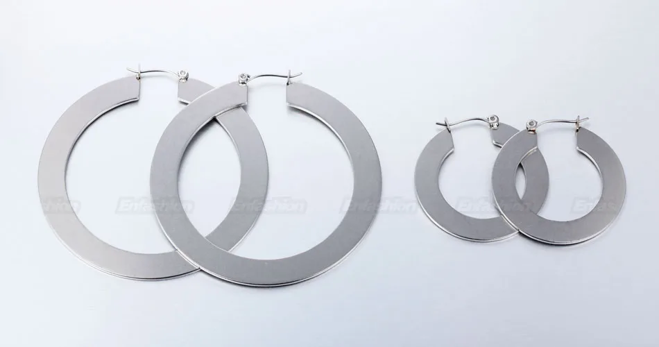 Enfashion Vintage Large Hoop Earrings Matte Gold color Earings Stainless Steel Circle Earrings For Women Jewelry oorbellen 17