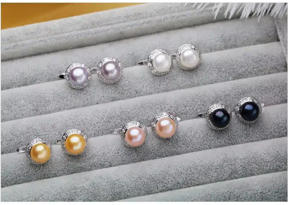 FENASY Pearl stud earrings, Pearl Jewelry with earrings for love,charms geometric bohemian earrings for women with gift box 18