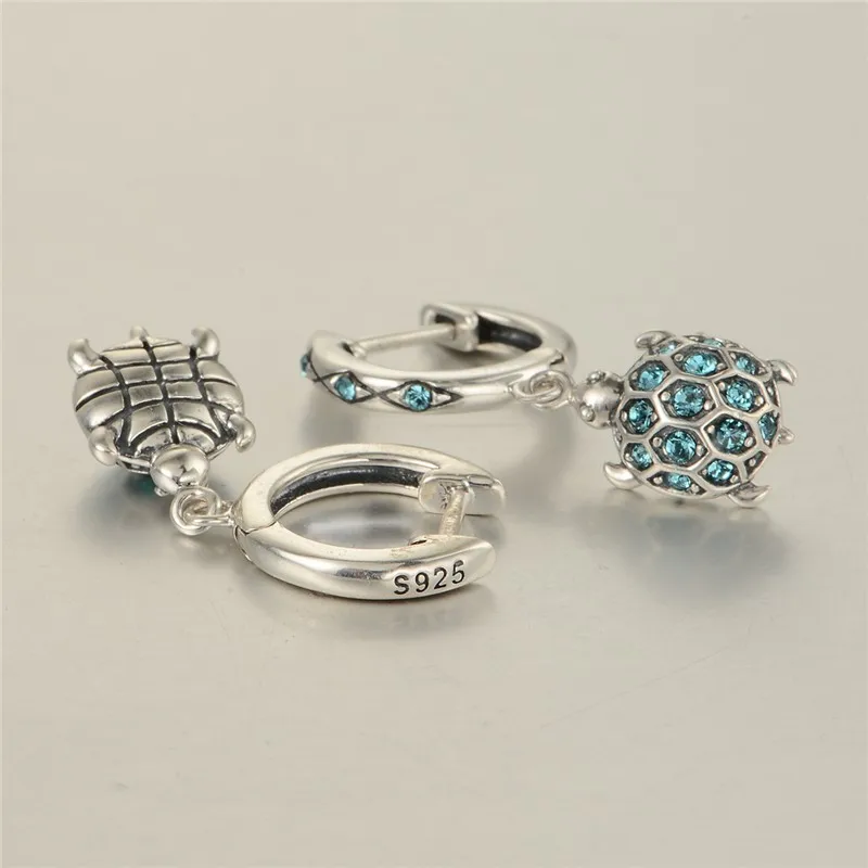 925 Sterling Silver Earrings Sea Turtle Dangle Earrings With Sparkling Rhinestone For Women Brand GW Jewellery Er1014 6