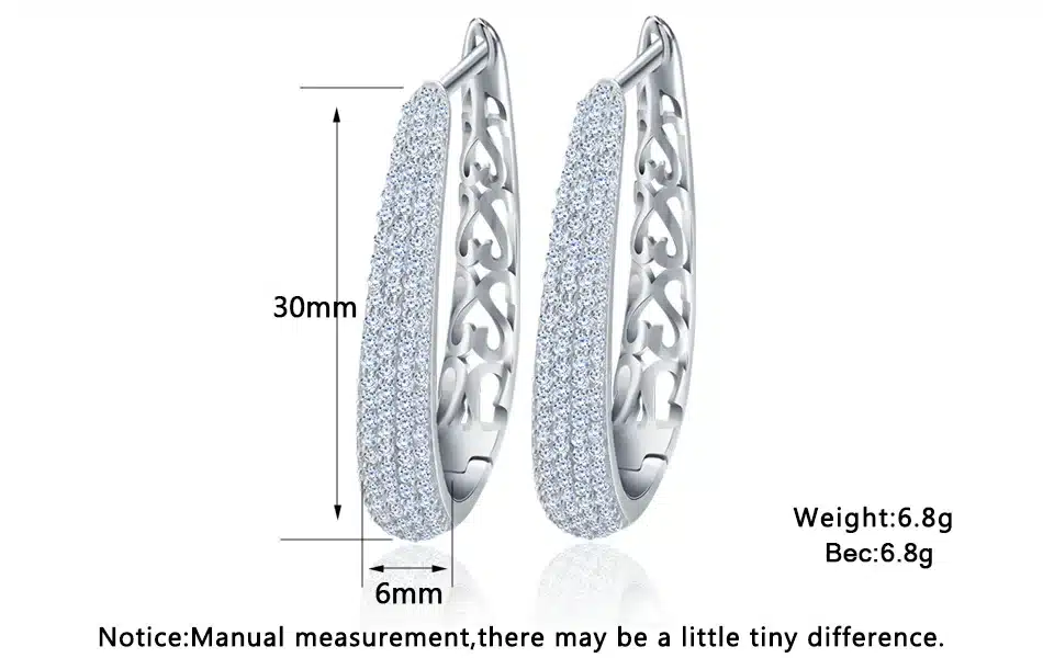 ORSA JEWELS Luxury Silver Color Hoop Earrings Paved with AAA Austrian Cubic Zirconia for Women Fashion Jewelry New Style OE139 27