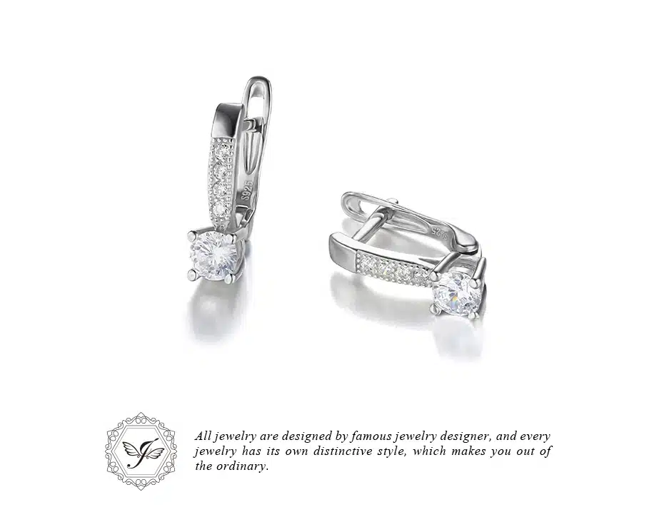 JewelryPalace 1ct Cubic Zirconia Clip Earrings 925 Sterling Silver Wedding Anniversary Jewelry For Women Fashion Party Gift 39