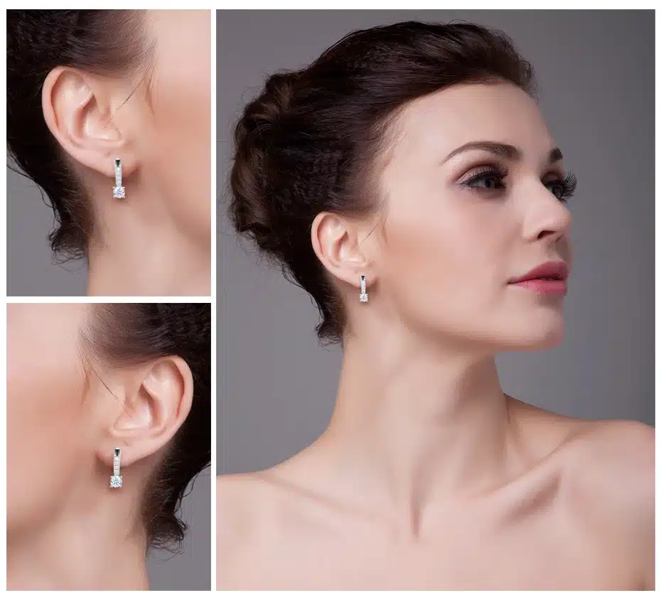 JewelryPalace 1ct Cubic Zirconia Clip Earrings 925 Sterling Silver Wedding Anniversary Jewelry For Women Fashion Party Gift 40