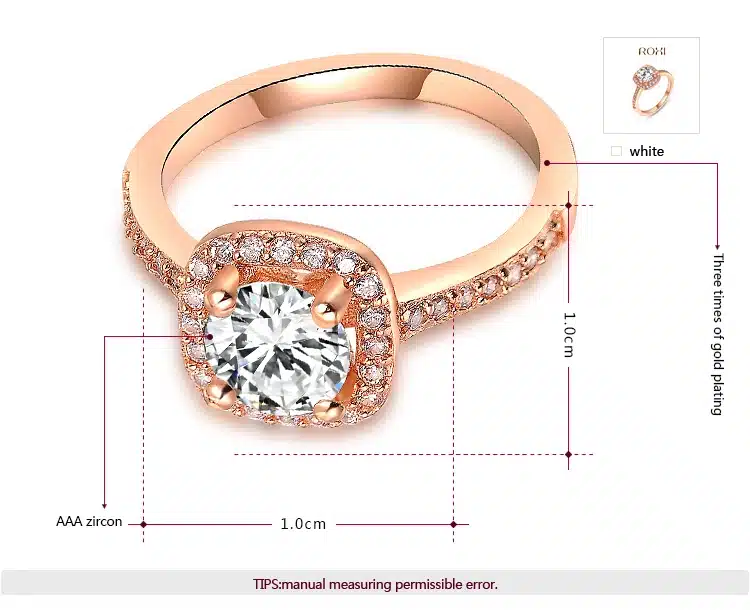 2017 ROXI Brand Anillos Fashion Jewelry Rings for Women White Rose Gold Color Zirconia Environmental Rhinestone Wedding Rings 15