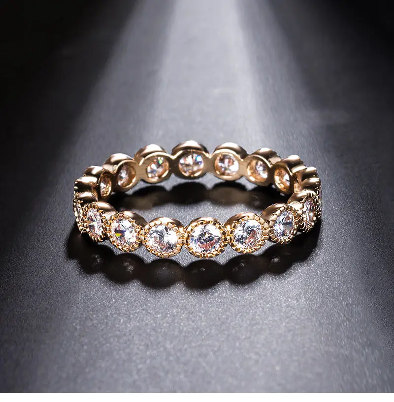 USTAR Crystals Engagement Rings for women with AAA Cubic Zirconia Rose Gold color finger wedding ring female Anel Jewelry bijoux 31