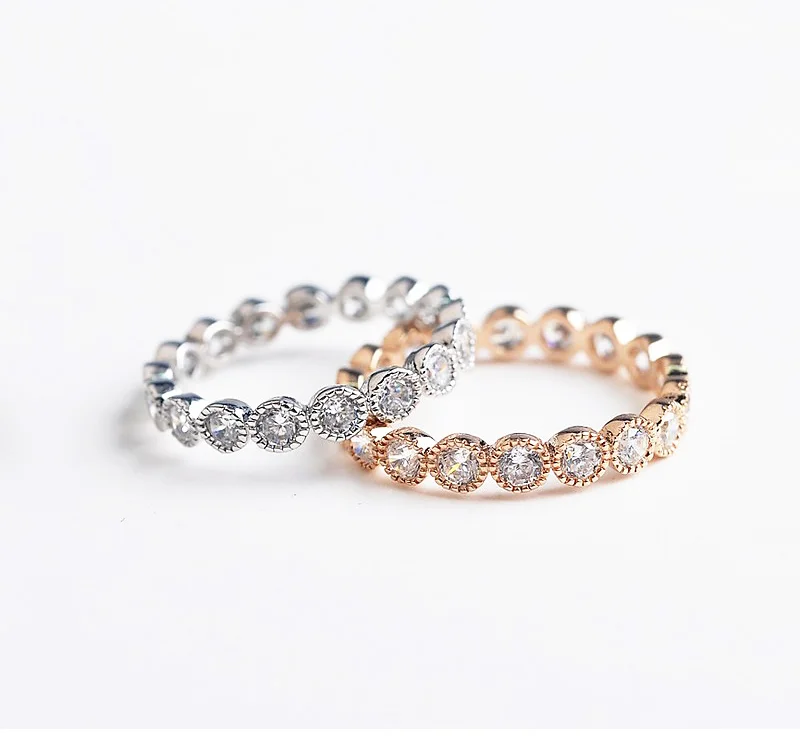 USTAR Crystals Engagement Rings for women with AAA Cubic Zirconia Rose Gold color finger wedding ring female Anel Jewelry bijoux 35