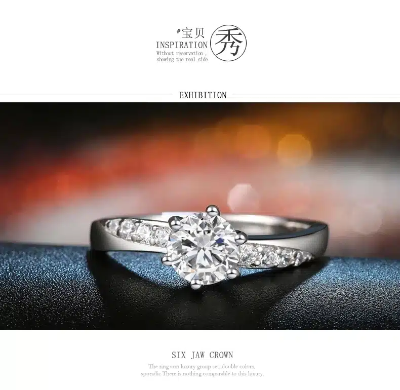 Free shipping hot sell fashion 30% percent silver plated & shiny zircon female finger rings jewellery wholesale 4