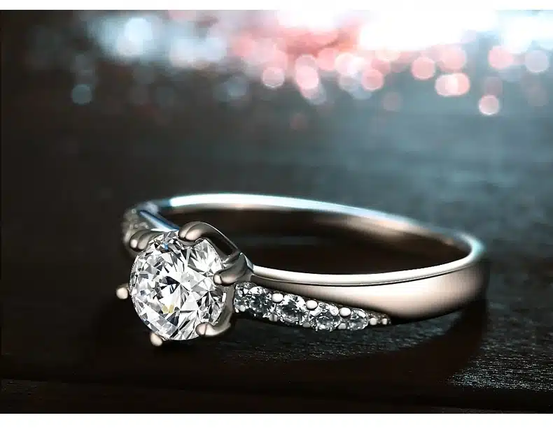 Free shipping hot sell fashion 30% percent silver plated & shiny zircon female finger rings jewellery wholesale 6