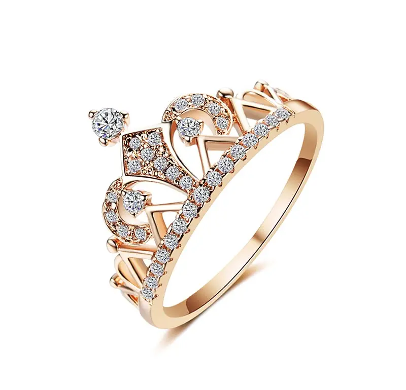 USTAR Princess Crown Rings for women AAA cubic zirconia micro pave setting engagement wedding rings female Anel accessories 29